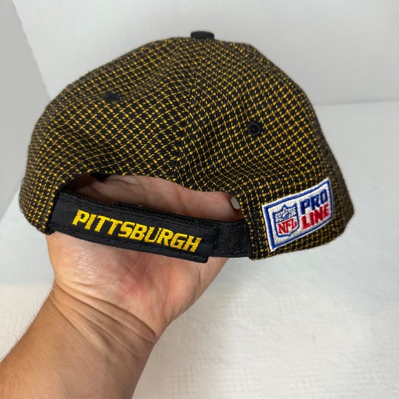 Pittsburgh Steelers NFL Pro Line Logo Athletic Hat Cap Adjustable Houndstooth - Picture 3 of 5